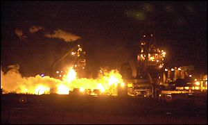 Corus steel plant in Port Talbot ablaze after explosion