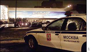 Police car outside theatre