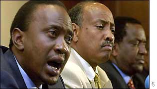 Uhuru Kenyatta (left)