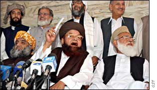 Leaders of the Muttahida Mujlis-e-Amal (MMA), meet to discuss the formation of the government.