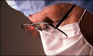 Surgeon wearing glasses