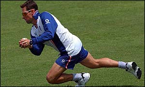 Marcus Trescothick at fielding practice