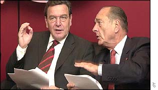 Gerhard Schroeder and Jacques Chirac