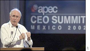 Australian Prime Minister John Howard at the Apec summit in Mexico
