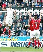 Shaun Bartlett celebrates his opener for Charlton
