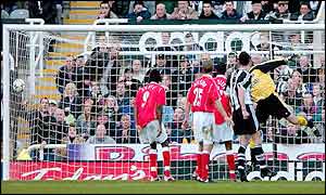 Andy Griffin strikes Newcastle's equaliser