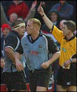 Cardiff prop Kenneth Fourie gets his marching orders