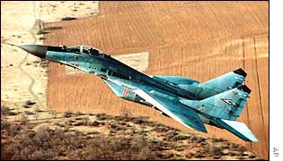 A Mig-29 fighter jet