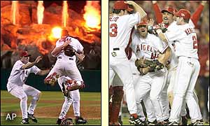 The Anaheim Angels win their first World Series title with 24 year-old rookie John Lackey becoming the first rookie in 93 years to win a game seven