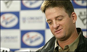 Mark Waugh calls a media conference to announce his retirement from international cricket