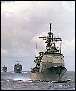 Warship from the USS Constellation carrier group (Department of Defense photo)