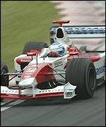 Mika Salo in the Toyota in F1 last year