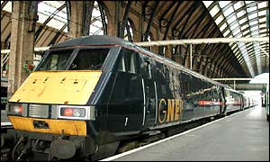 GNER train at King's Cross station in London