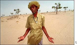 Indian farmer in drought-stricken Rajasthan