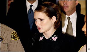 Winona Ryder arriving at court