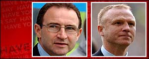 Celtic boss Martin O'neill and Rangers' Alex McLeish 