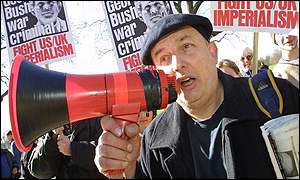 Marcher Fred Fitton urges support for the protest