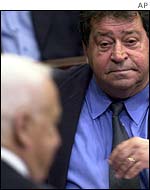 Ben-Eliezer and Sharon in the Knesset