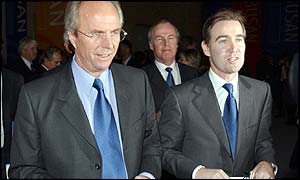 FA chief executive Adam Crozier (right) with Sven-Goran Eriksson