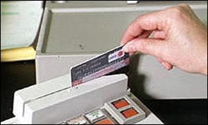A credit card being swiped