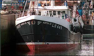 The Auriga III at berth in Aberdeen