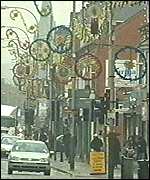 Lights up in Belgrave Road, Leicester