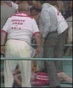 Johnny Owen after knockout