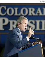 President Bush visits Denver to drum up support