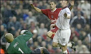 Michael Owen gives Liverpool the lead