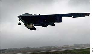 Stealth bomber on training run