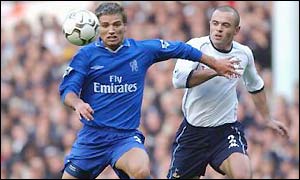 Enrique De Lucas tries to fashion a chance for Chelsea