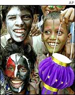 Children getting ready for Diwali