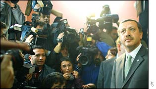 Recep Tayyip Erdogan, the leader of Islamic-oriented Justice and Development Party