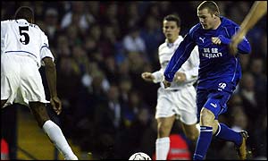 Rooney sets off on his run towards the winning goal