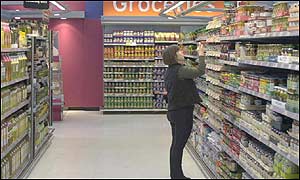 Female shopper in supermarket