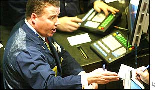 Trader at the New York Stock Exchange
