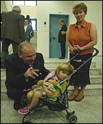 Steven Rush with daughter Isla, three, and wife Jenny 