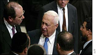 Sharon in talks with coalition members