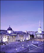 A virtual impression of the redesigned Trafalgar Square