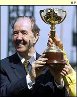 Dermot Weld celebrates a second Melbourne Cup success