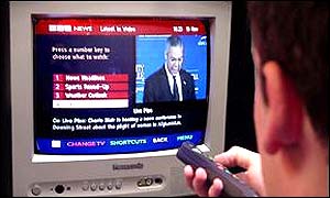 BBC News Interactive on the screen