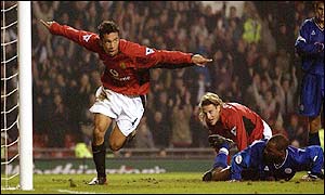 18-year-old Kieran Richardson announces an emphatic first-team arrival, scoring a minute from time