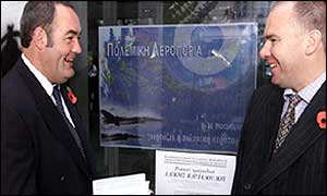 Paul Coppin and Steve Rush take a break from court