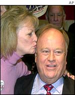 A supporter with Max Cleland