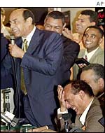 Comedian Ahmed Bedir at a meeting supporting the showing of the film