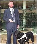 David Blunkett and his guide dog Lucy