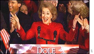 Elizabeth Dole celebrates her Senate victory