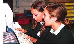 Girls on computer