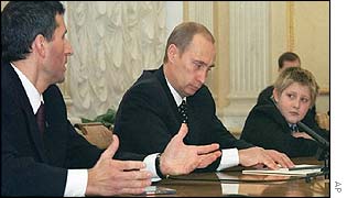 President Putin meets some of the musical's cast