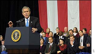 President Bush at rally in Cedar Rapids, Iowa